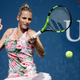 Kristyna Pliskova, of Czech Republic, returns a shot from Misa Eguchi, of Japan, during the first round of the U.S. Open tennis tournament, Monday, Aug. 28, 2017, in New York. (AP Photo/Frank Franklin II)